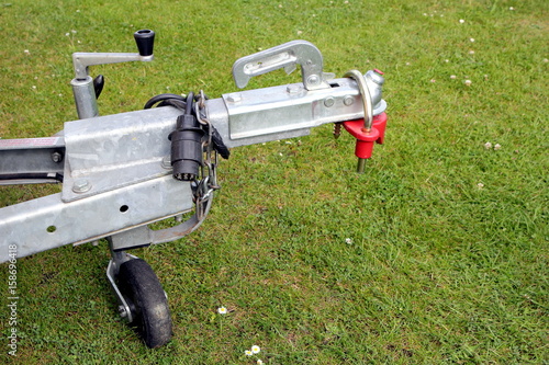 Trailer hitch and jockey wheel, with electric hook up and hitch lock