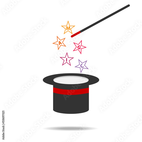 Magic wand and hat