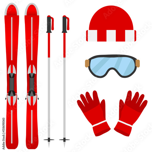Set of skiers