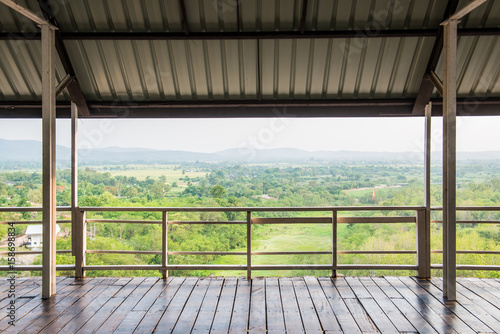 Natural view with rest house at Mae Ngat Somboon Chon dam photo