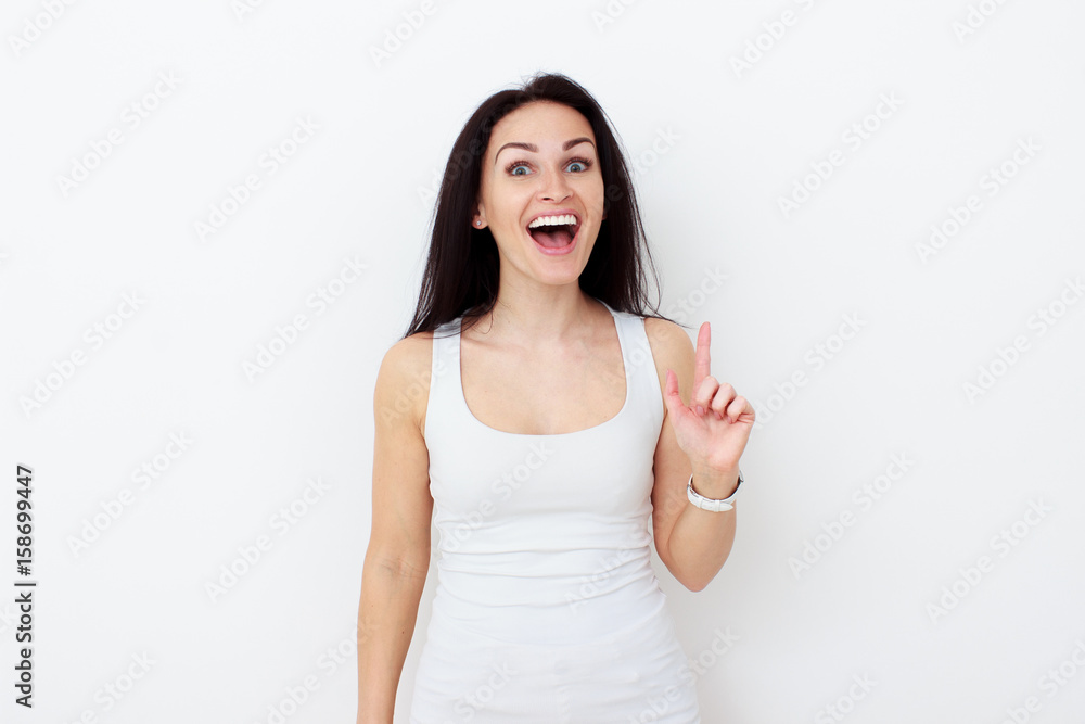 Surprised happy beautiful woman in excitement. Surprised happy beautiful woman in excitement.