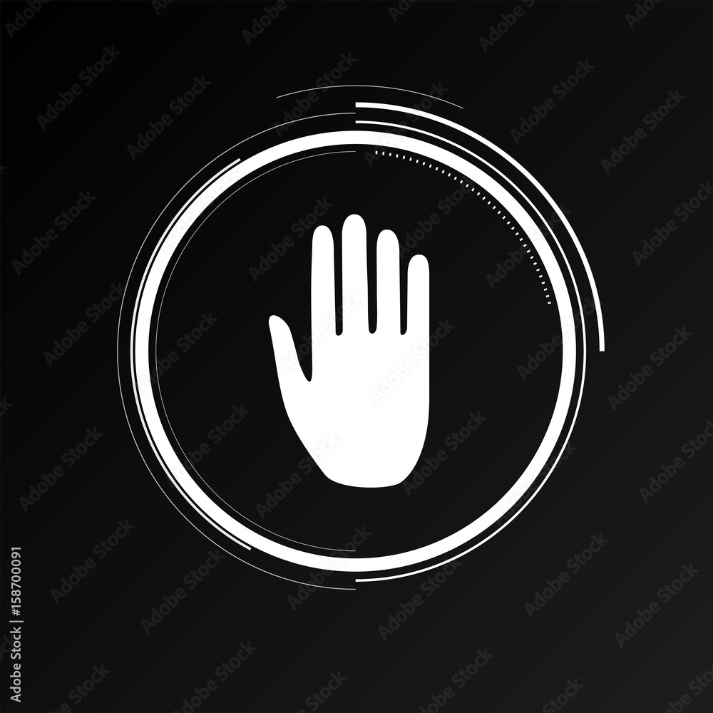 Fototapeta premium Future Button - Hand Stopp