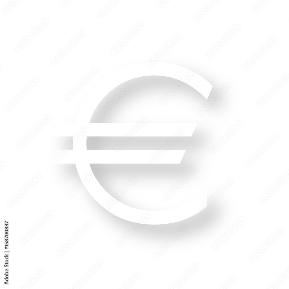 Icon mit Schatten - Euro Währung Icon mit Schatten - Euro Währung