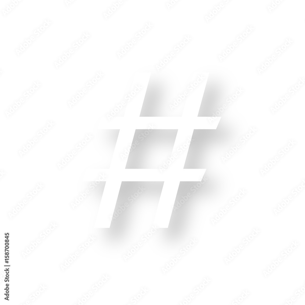 Obraz premium Icon mit Schatten - Hashtag