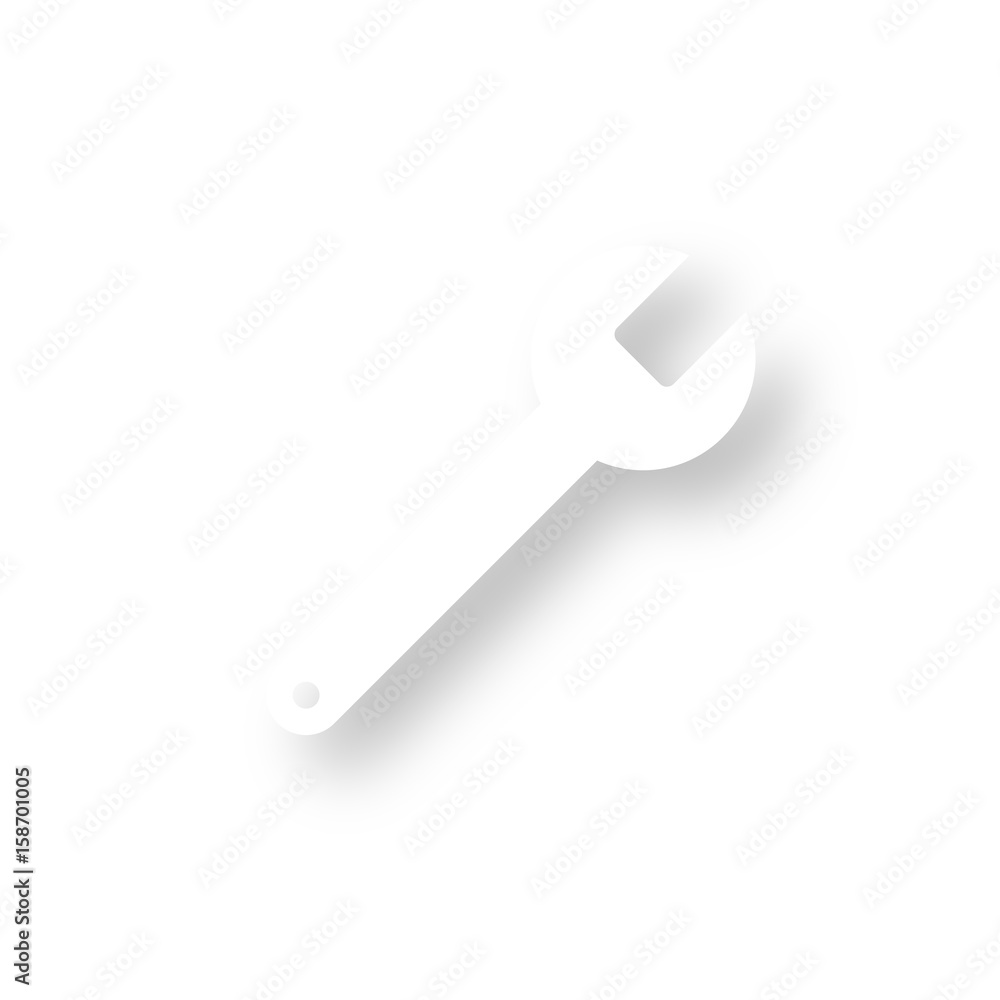 Icon mit Schatten - Schraubenschlüssel Werkzeug Icon mit Schatten - Schraubenschlüssel Werkzeug