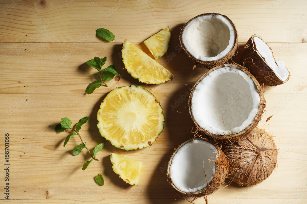 coconut and fresh pineapple coconut and fresh pineapple