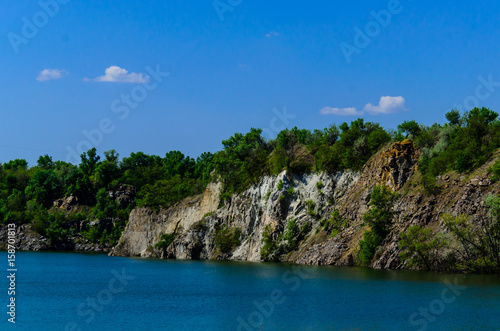 Beautiful lake in abandoned granite quarry