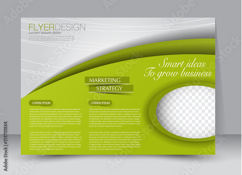 Flyer, brochure, billboard template design landscape orientation for education, presentation, website. Black and green color. Editable vector illustration.