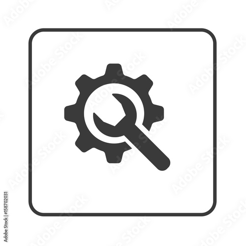 Schraubenschlüssel mit Zahnrad - Simple App Icon