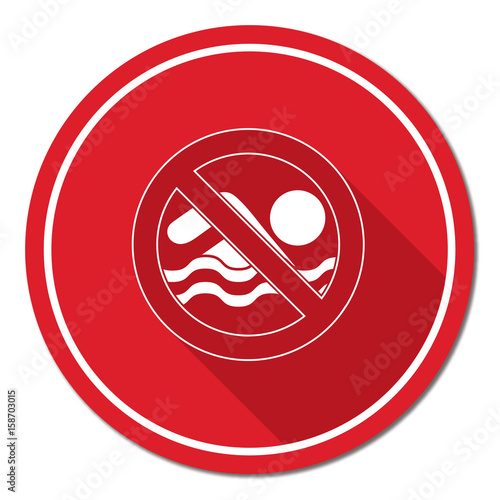 No swimming prohibition sign icon