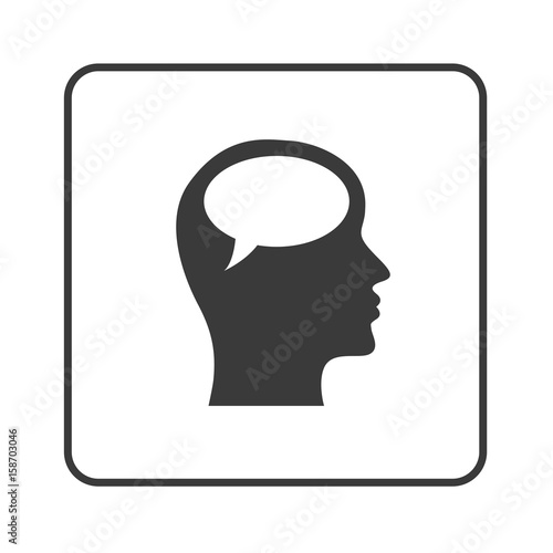 Meinung - Person mit Sprechblase - Simple App Icon