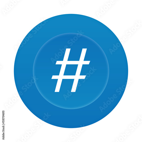 Runder 3D Button - Raute - Hashtag