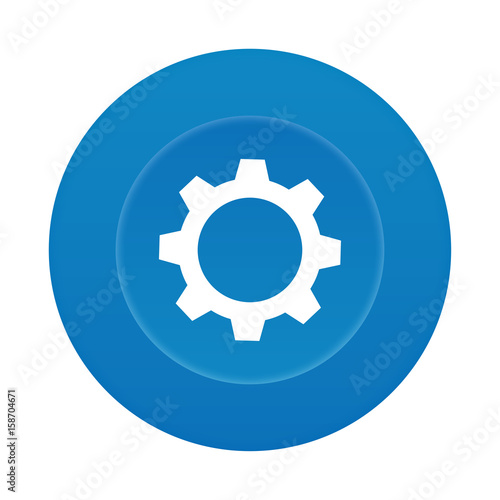 Runder 3D Button - Zahnrad