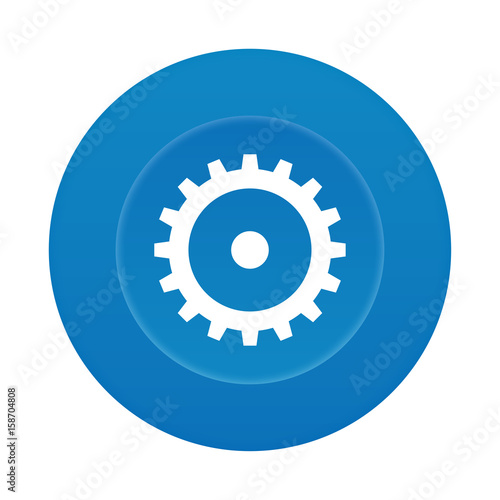 Runder 3D Button - Zahnrad - Einstellungen