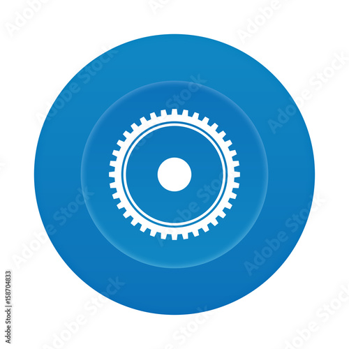 Runder 3D Button - Zahnrad - Systemeinstellungen