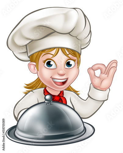 Chef Woman Cartoon Character Mascot