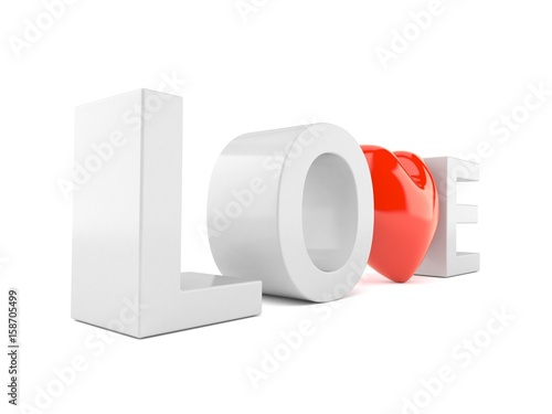 Fotografie Love text with heart