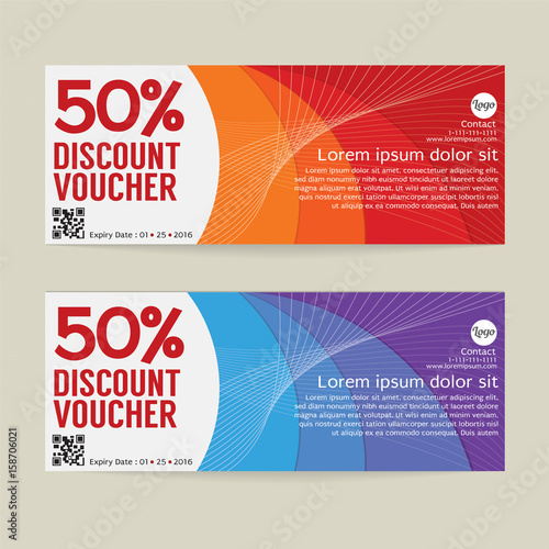 50% Discount Voucher Modern Template Design Vector Illustration