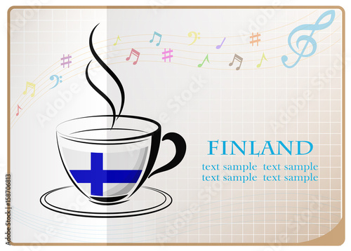 coffee logo made from the flag of Finland