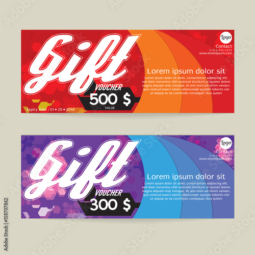 Gift Voucher Modern Template Design Vector Illustration