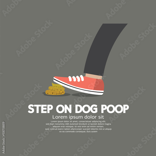 Step On Dog Poop Vector Illustration