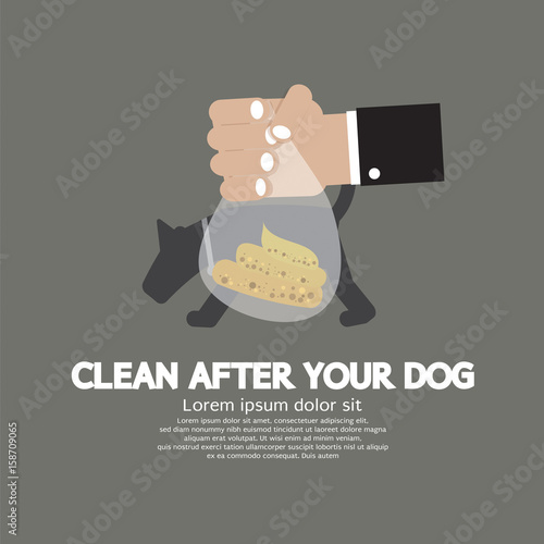 Clean Up After The Dog Vector Illustration