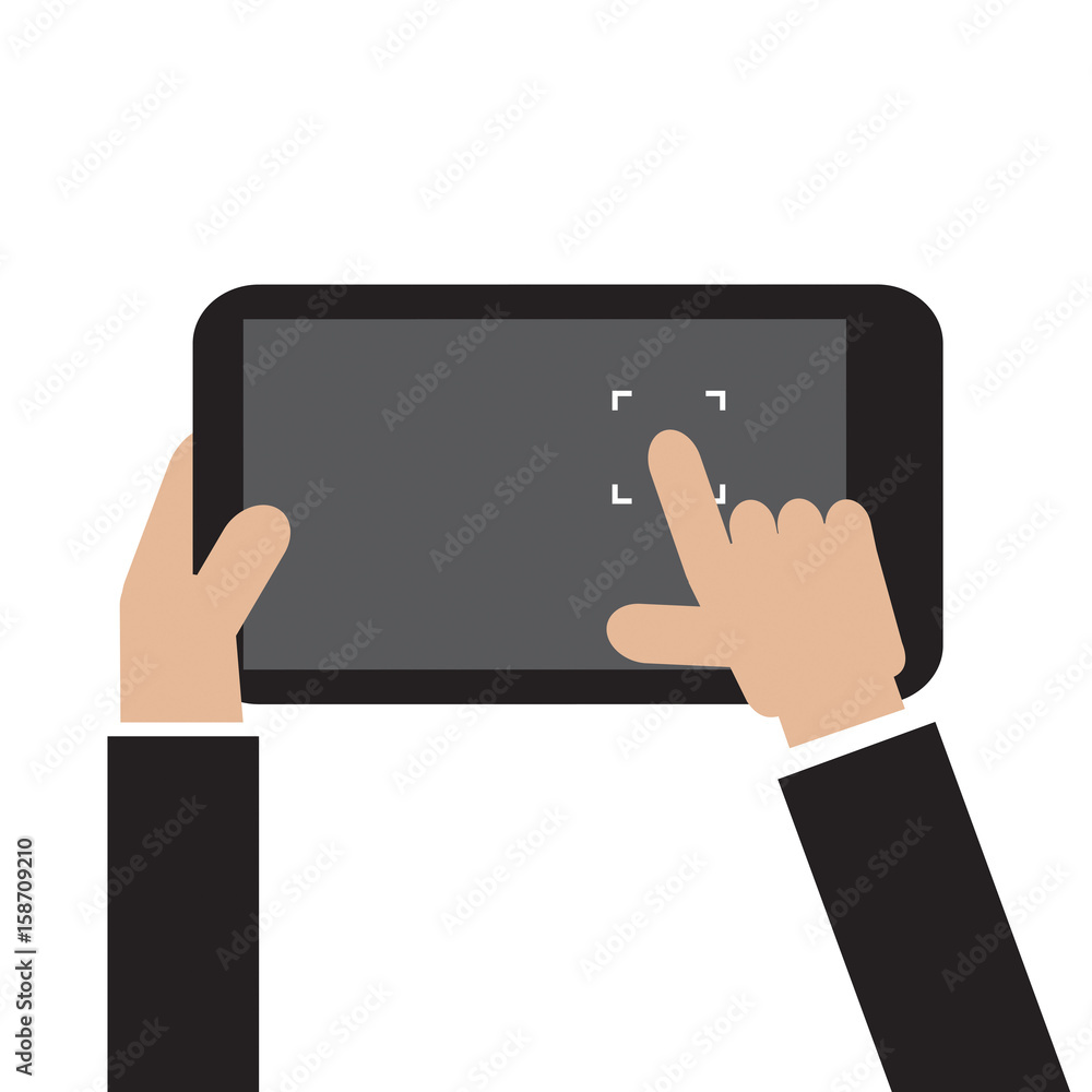 Touch To Focus On Smartphone Vector Illustration Touch To Focus On Smartphone Vector Illustration