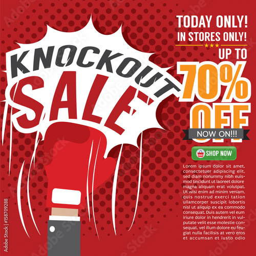 Knockout Sale Promotion Vector Illustration