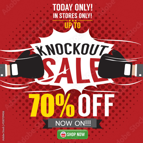 Knockout Sale Promotion Vector Illustration