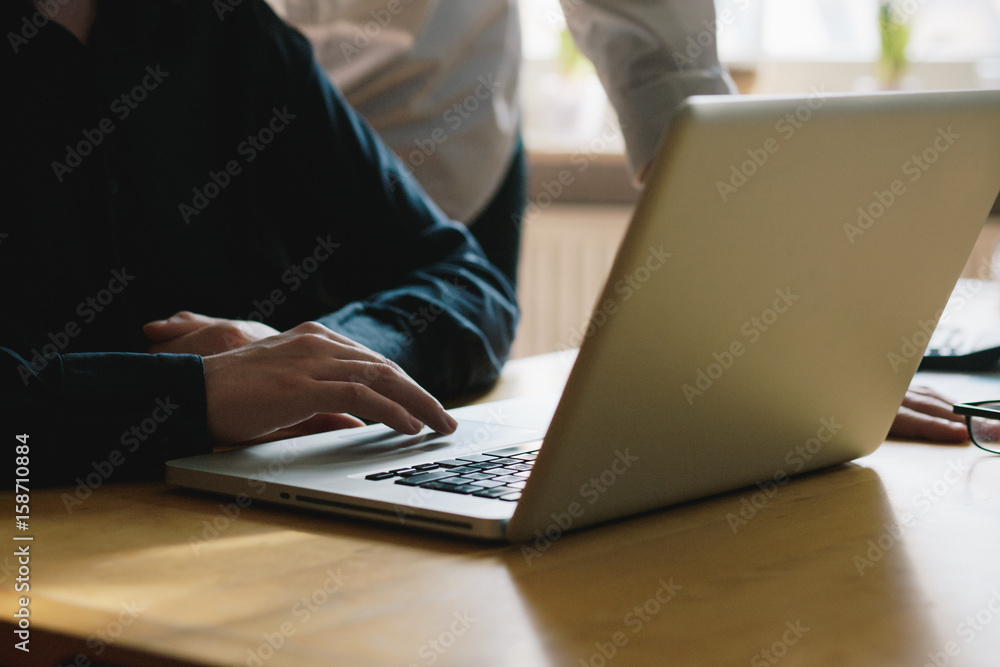 Computer work together in team Computer work together in team