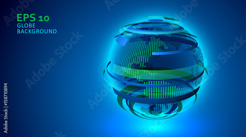 Globe technology background vector.