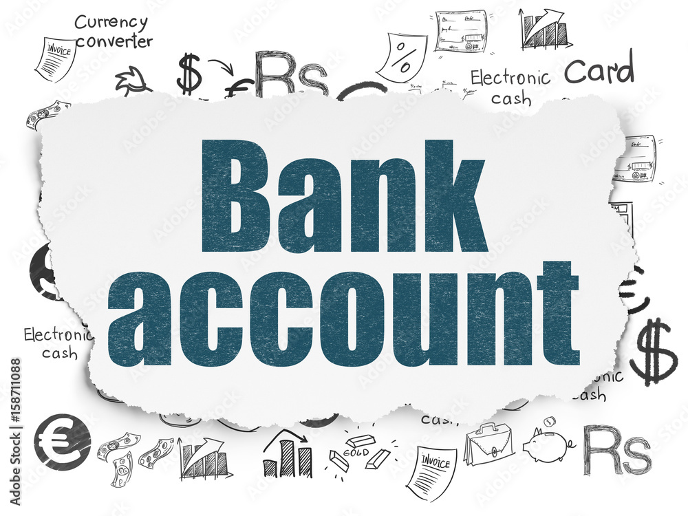 Currency concept: Bank Account on Torn Paper background