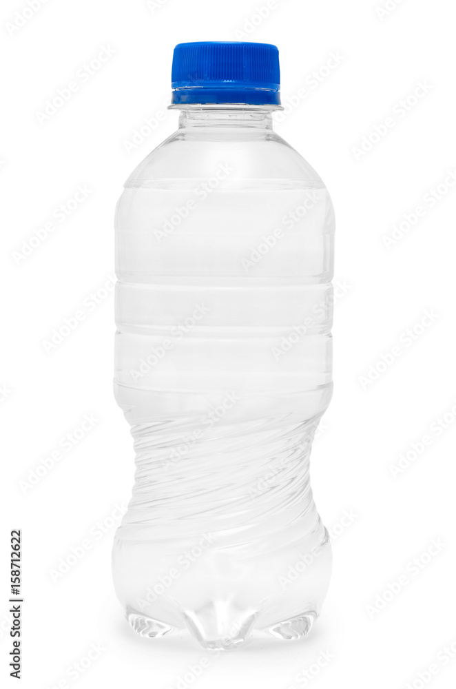 Clean and fresh water packed in a plastic bottle. Isolated on white background Clean and fresh water packed in a plastic bottle. Isolated on white background