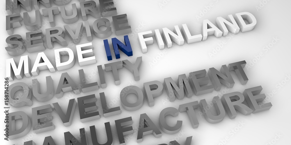 Made in Finlandconcept in the national colors Made in Finlandconcept in the national colors