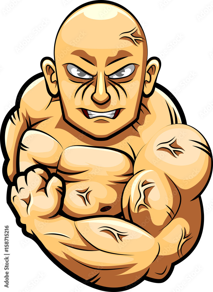 Man strong mascot. Vector illustration