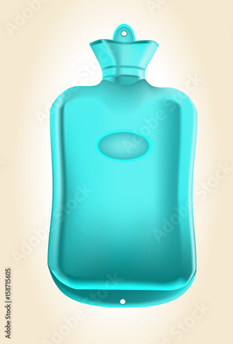 Hot water bottle or bag on white background