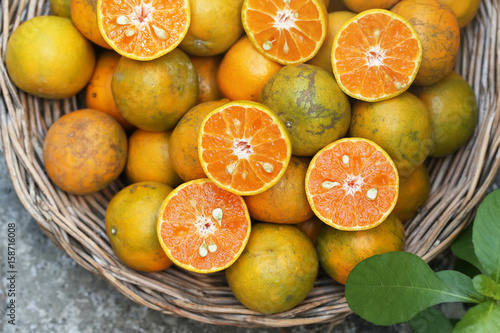 Fototapeta Naklejka Na Ścianę i Meble -  oranges in a basket