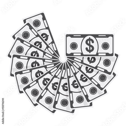 monochrome spread of cash