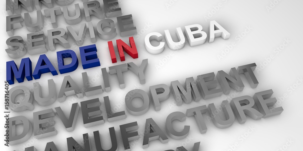 Made in Cuba concept in the national colors Made in Cuba concept in the national colors