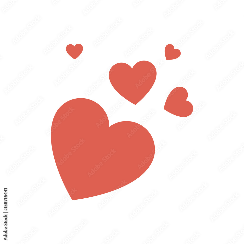 Romantic hearts isolated icon vector illustration graphic design