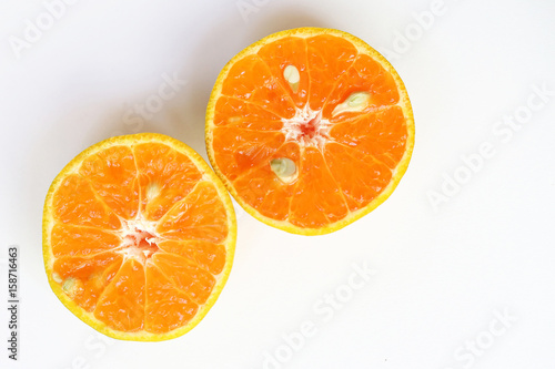 Oranges slice , Slice of fresh oranges against on white background