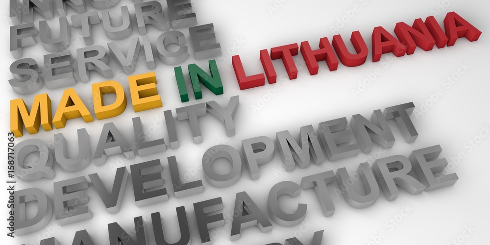 Made in Lithuania concept in the national colors Made in Lithuania concept in the national colors