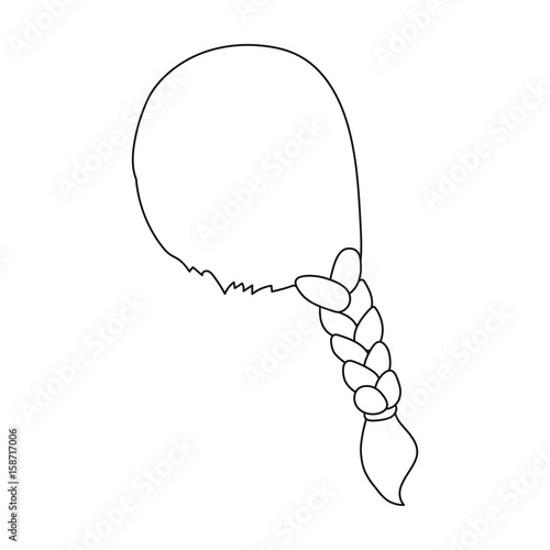 Red pigtail.Back hairstyle single icon in outline style vector symbol stock illustration web. photo