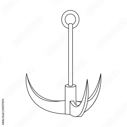 Climbing hook.Mountaineering single icon in outline style vector symbol stock illustration web.