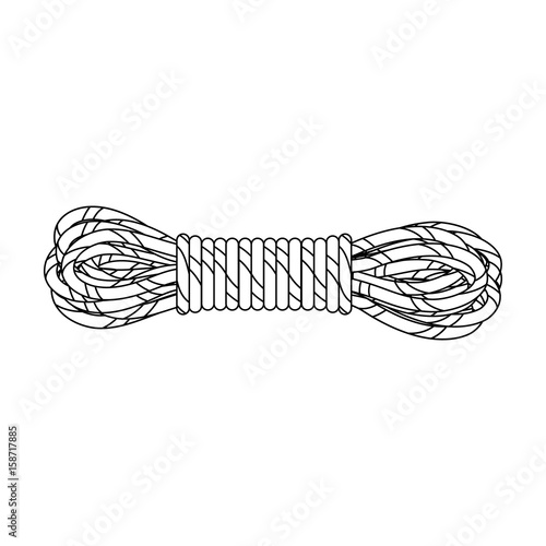Hank of climbing rope.Mountaineering single icon in outline style vector symbol stock illustration web.