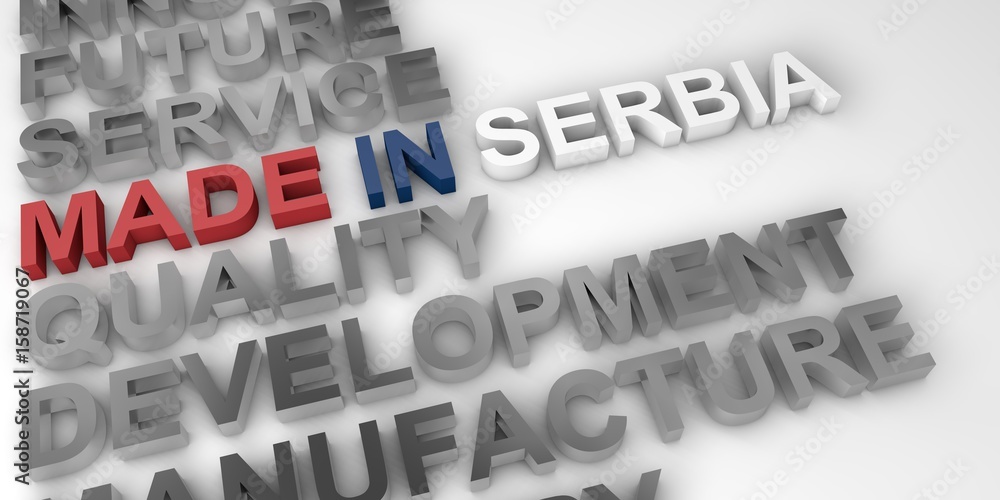 Made in Serbia concept in the national colors Made in Serbia concept in the national colors