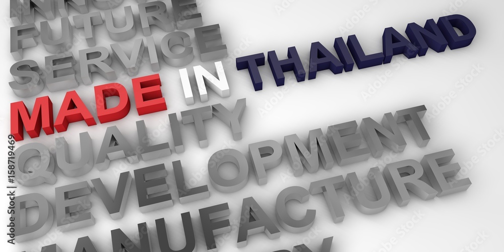 Made in Thailand concept in the national colors Made in Thailand concept in the national colors