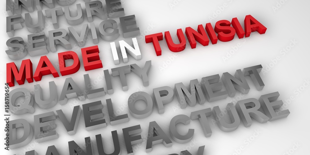 Made in Tunisia concept in the national colors Made in Tunisia concept in the national colors
