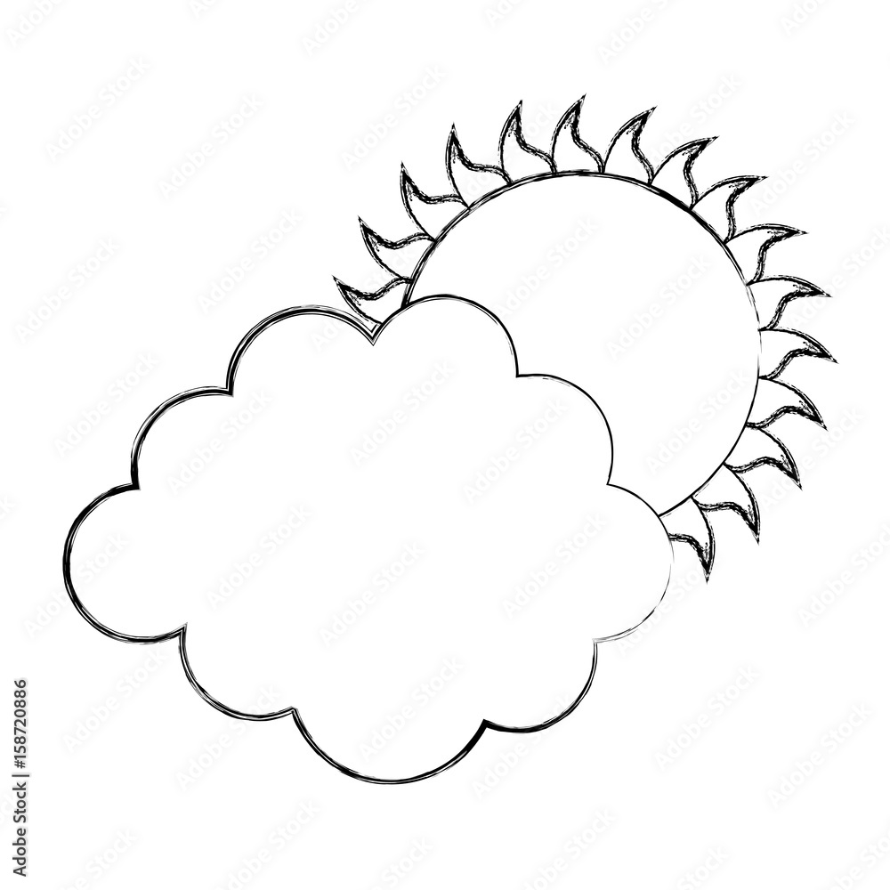 cluod with sun weather icon vector illustration design cluod with sun weather icon vector illustration design