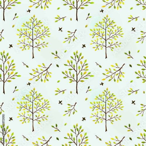 Seamless background with trees